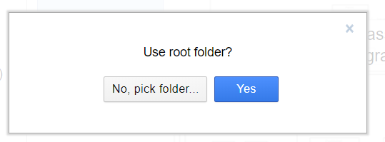 Выбор каталога в Google Drive