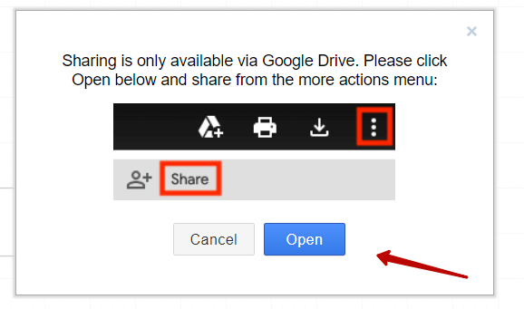 Диалог открытия Google Drive