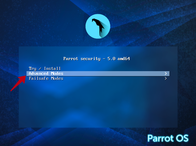 Run Parrot OS RAM mode