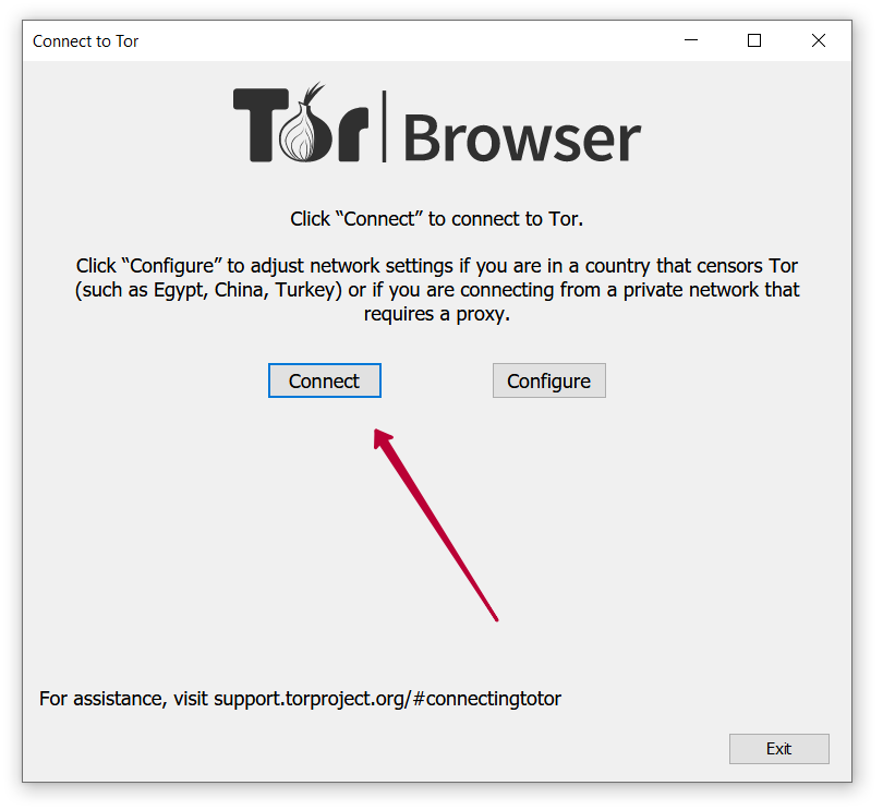 Первый запуск Tor Browser